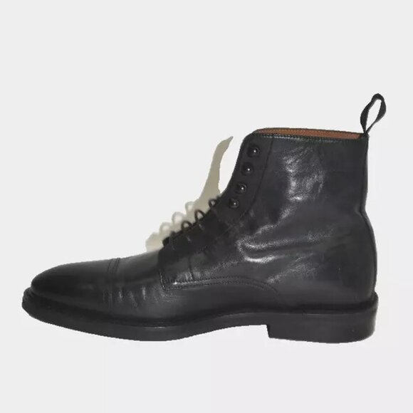 New! LUCA DEL FORTE Leather Ankle Combat Boots Black Size 41 8 US DD339A 980576 main image 5
